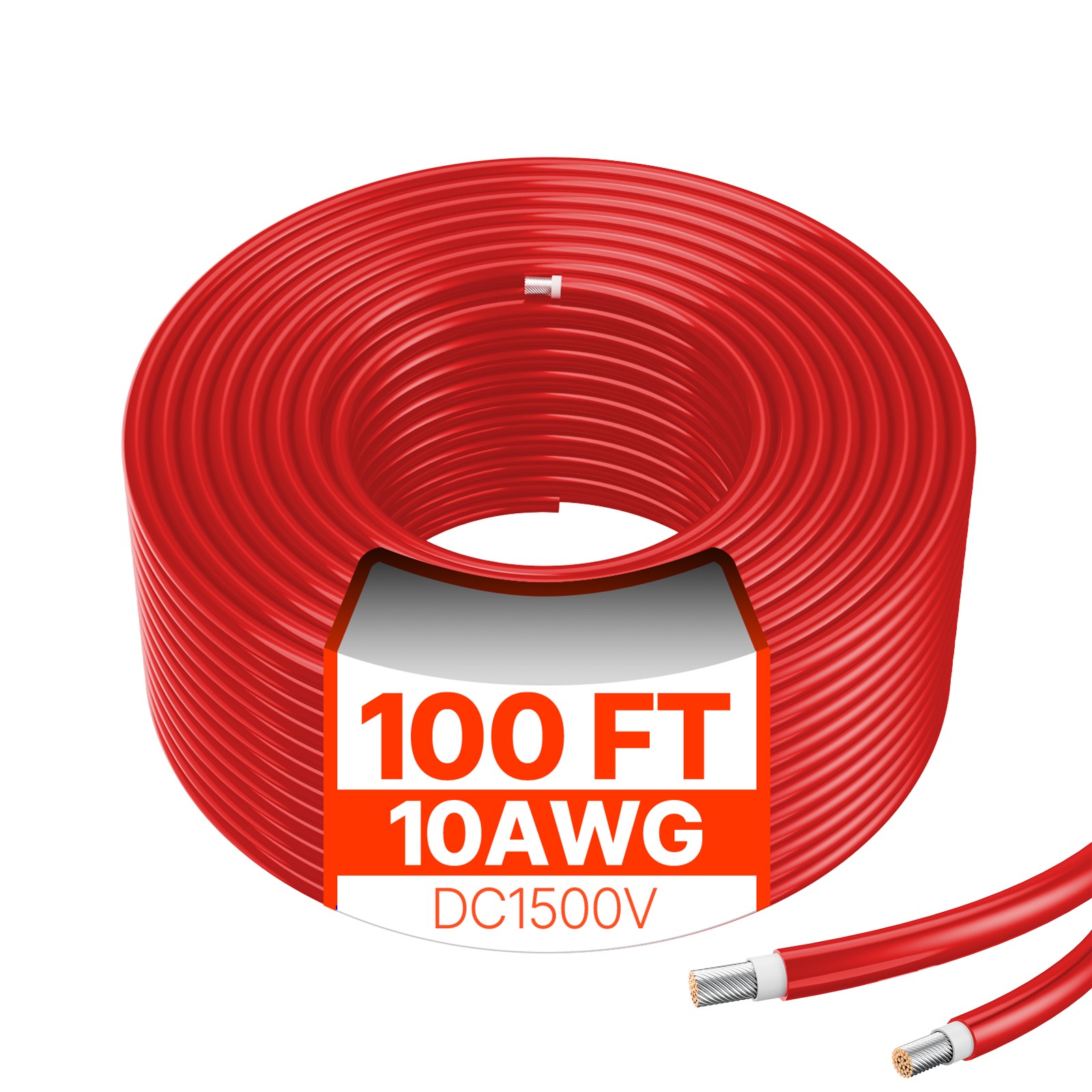 Uimoso 100FT Solar Panel Extension Cable 10AWG Waterproof PV 6mm² Cable Red