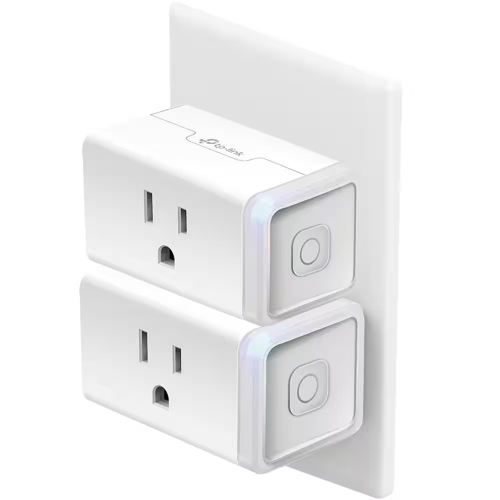 15 Amp Mini Smart Plug Outlet with Timer – White (Pack of 2)