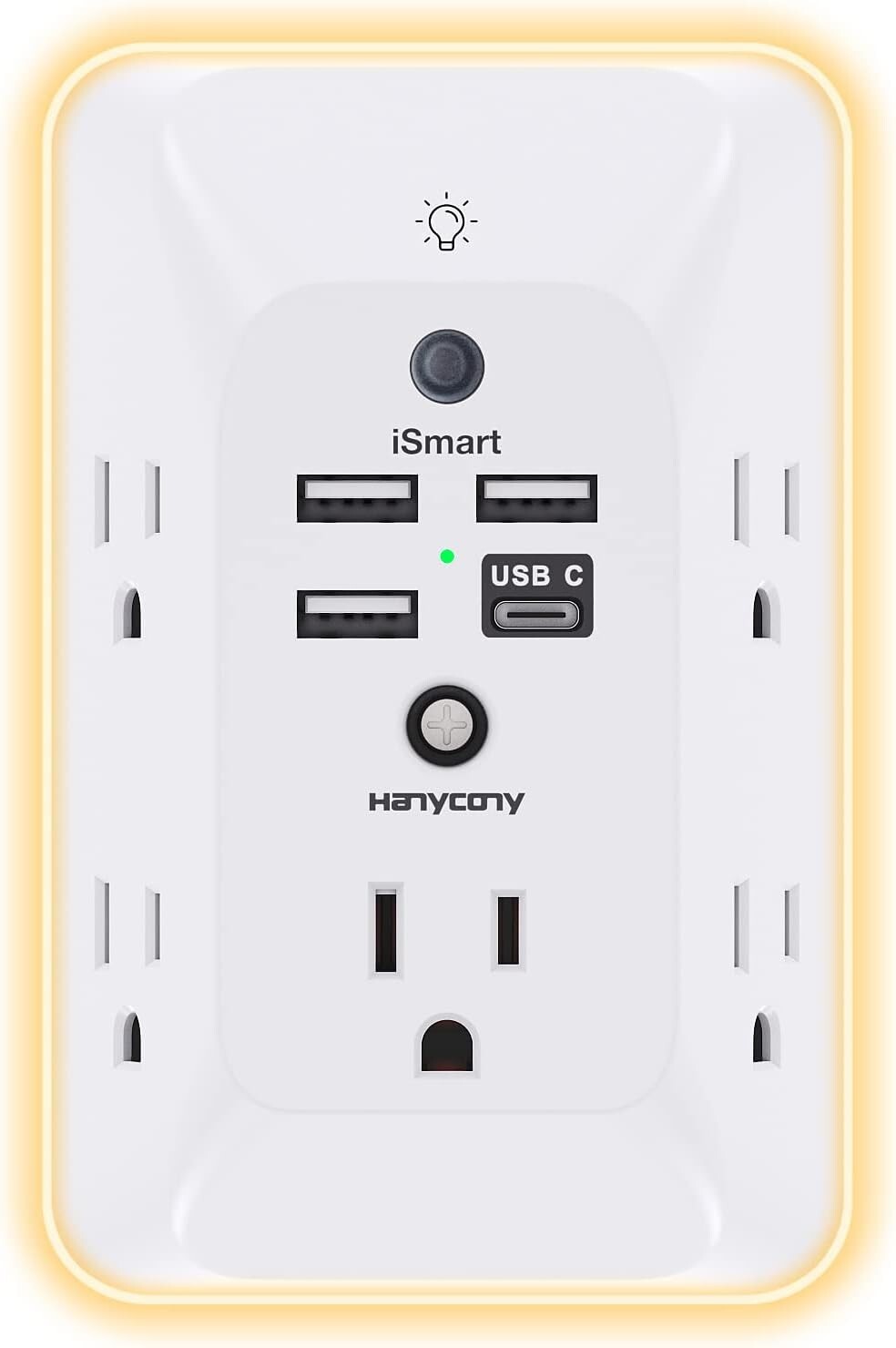 Outlet Extender with Night Light, Multi Plug Outlet, USB Wall Charger Surge Prot