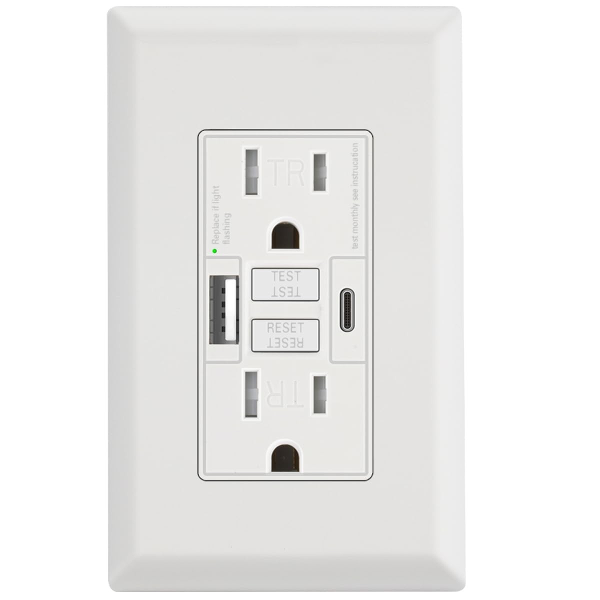 GFCI Outlet 20 Amp, ETL Listed, Charging Power Outlet with USB C USB A Ports…