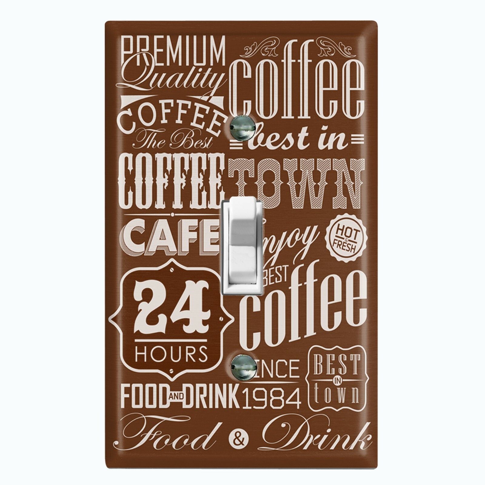 Metal Light Switch Cover Wall Plate For Kitchen Coffee Sign Cafe Diner COF036