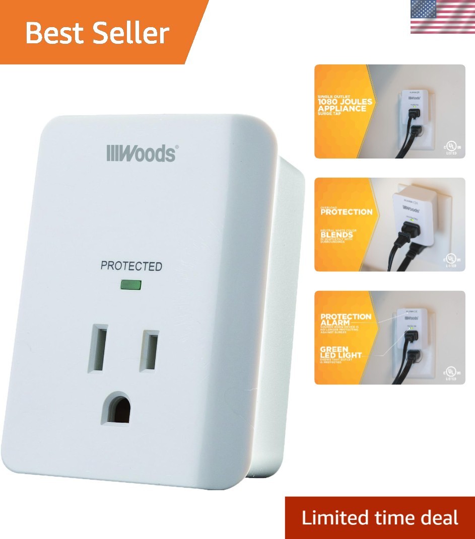 Elegant Southwire Surge Protector – 1 Outlet with LED Alarm & 1080J Protection