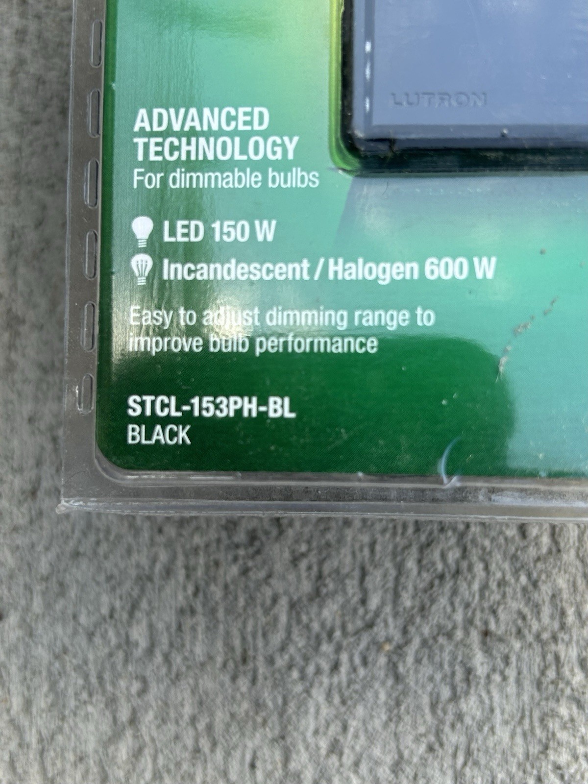 Lutron Sunnata STCL-153PH-BL LED+ Touch Dimmer Black 3Way/Single Pole No Neutral