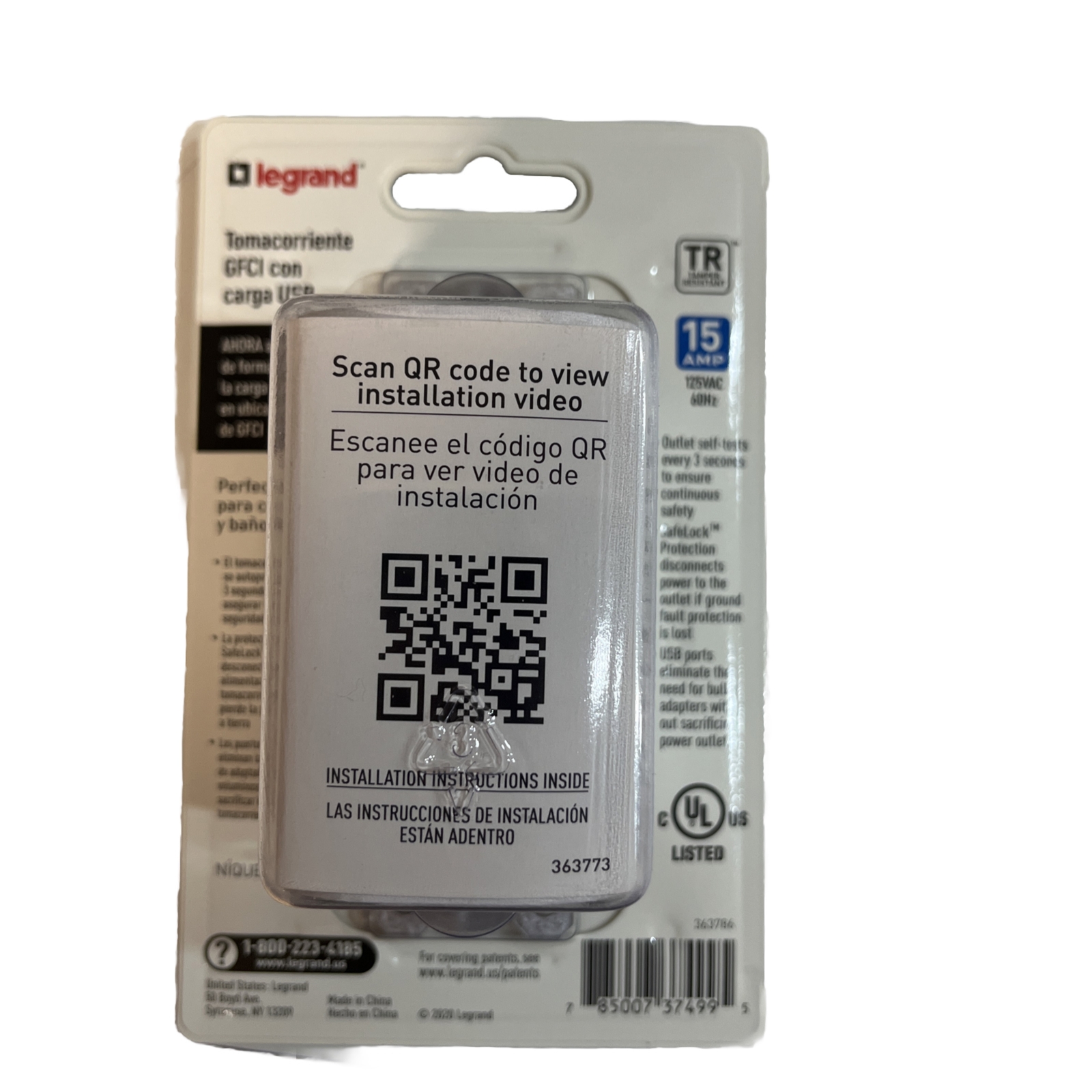 4 Of Radiant® 15A Tamper-Resisant Self-Test GFCI USB Type-A/C Outlet Nickel