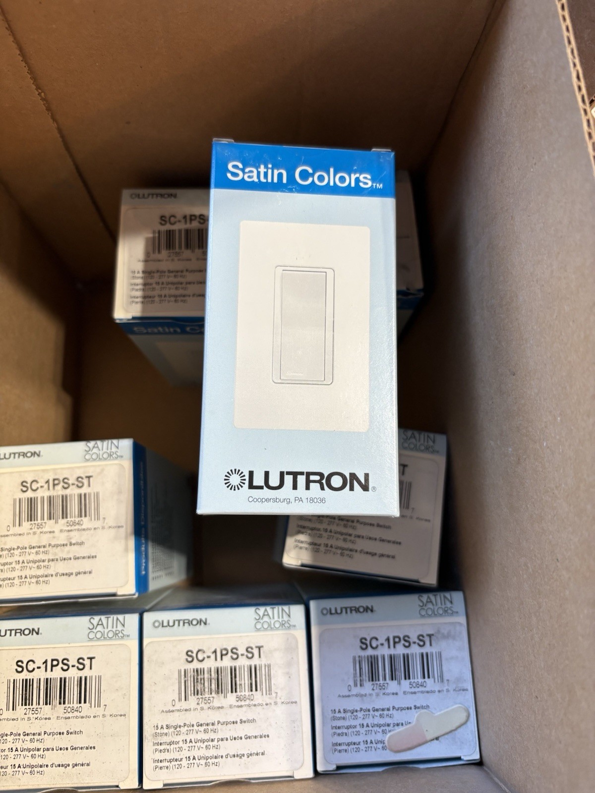 Lutron Satin Colors 15a Single Pole General Purpose Switch SC-1PS-ST STONE