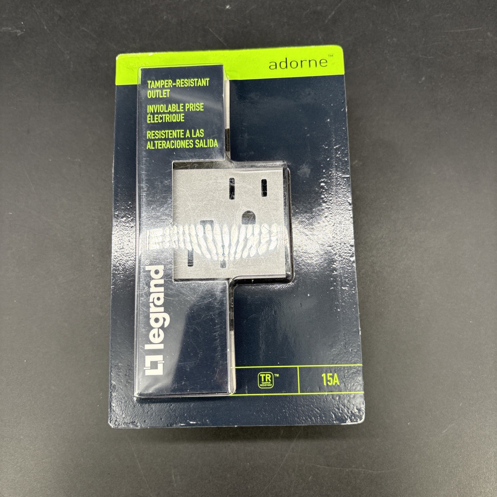 Lot Of 5 – Legrand Adorne 15A Tamper-Resistant Outlet Magnesium Finish ARTR152M4