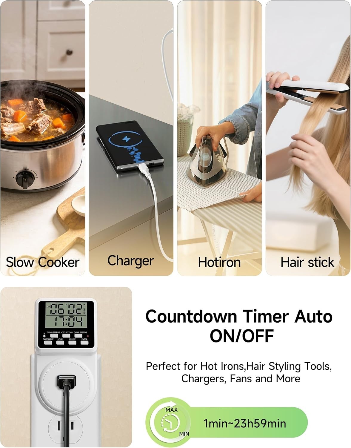 Versatile 24-Hour Timer Plug for Lights & Appliances – Energy Efficient 2 Pack