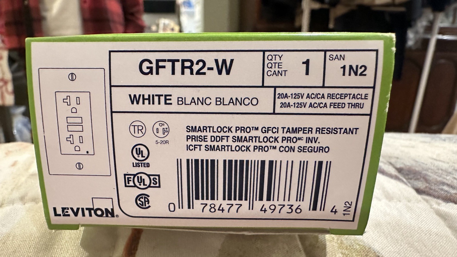 SmartlockPro GFTR2-W 125V 20 Amp Receptacle – White