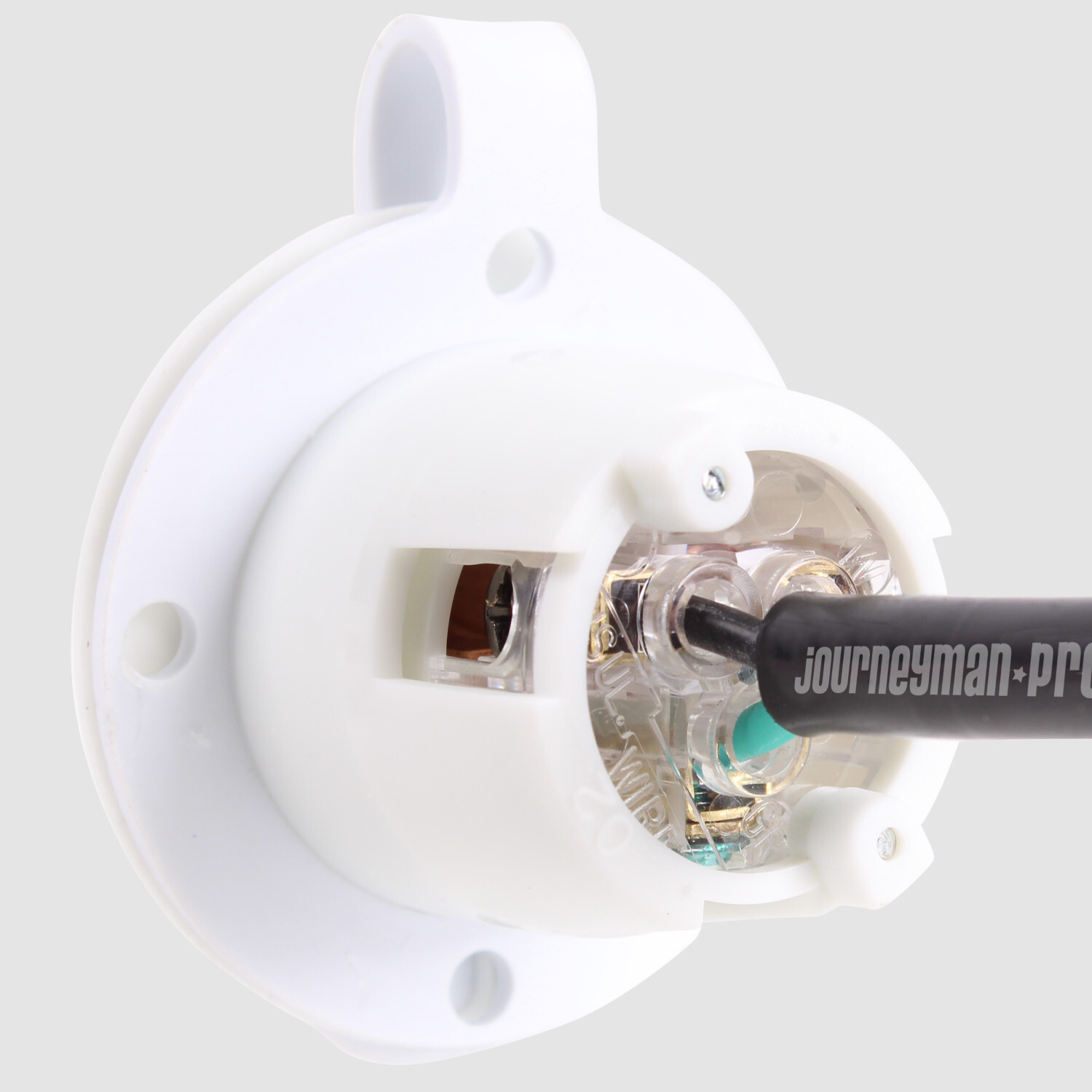 White Power Inlet Plug Panel Charge Port 15A 125V RV Shore Boat Shed Trailer