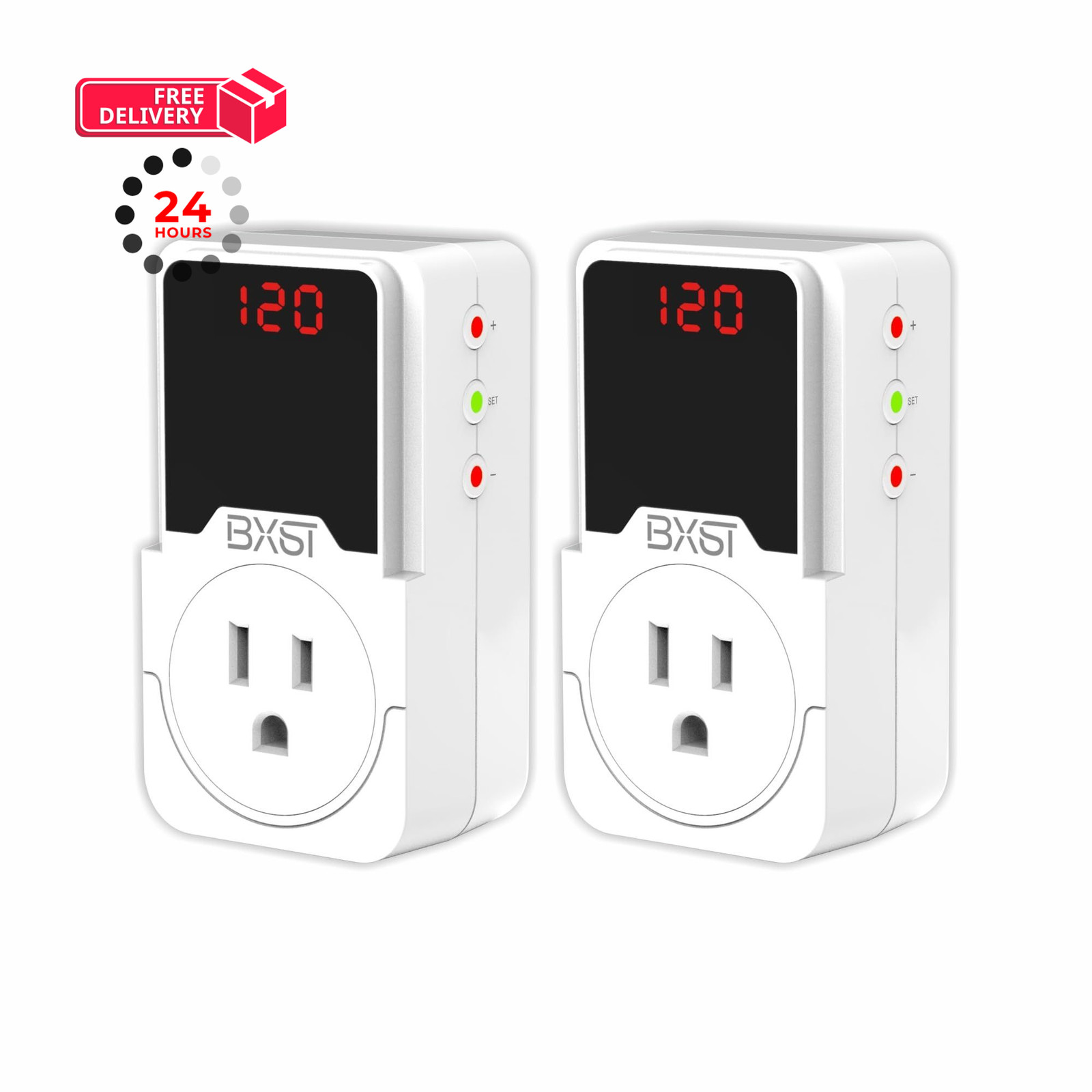 BXST Surge Protector Outlet, Voltage Regulator for Refrigerator, TV, 2 Pack