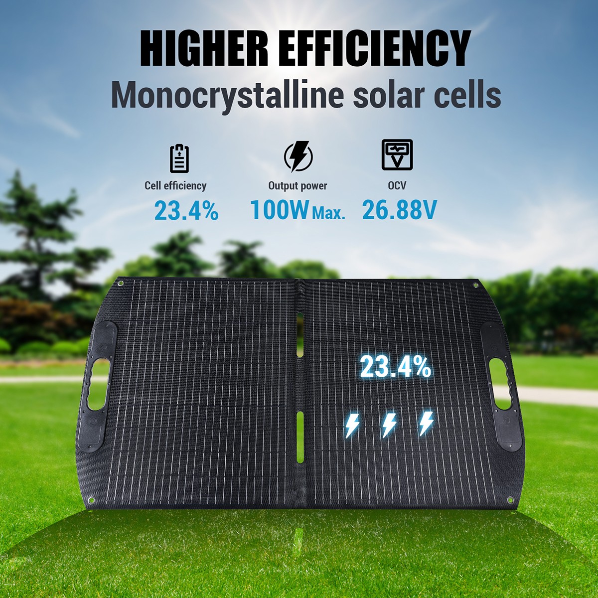 Foldable Portable Solar Panel 200W 400W IP68 for Power Station RV Caravan Boat