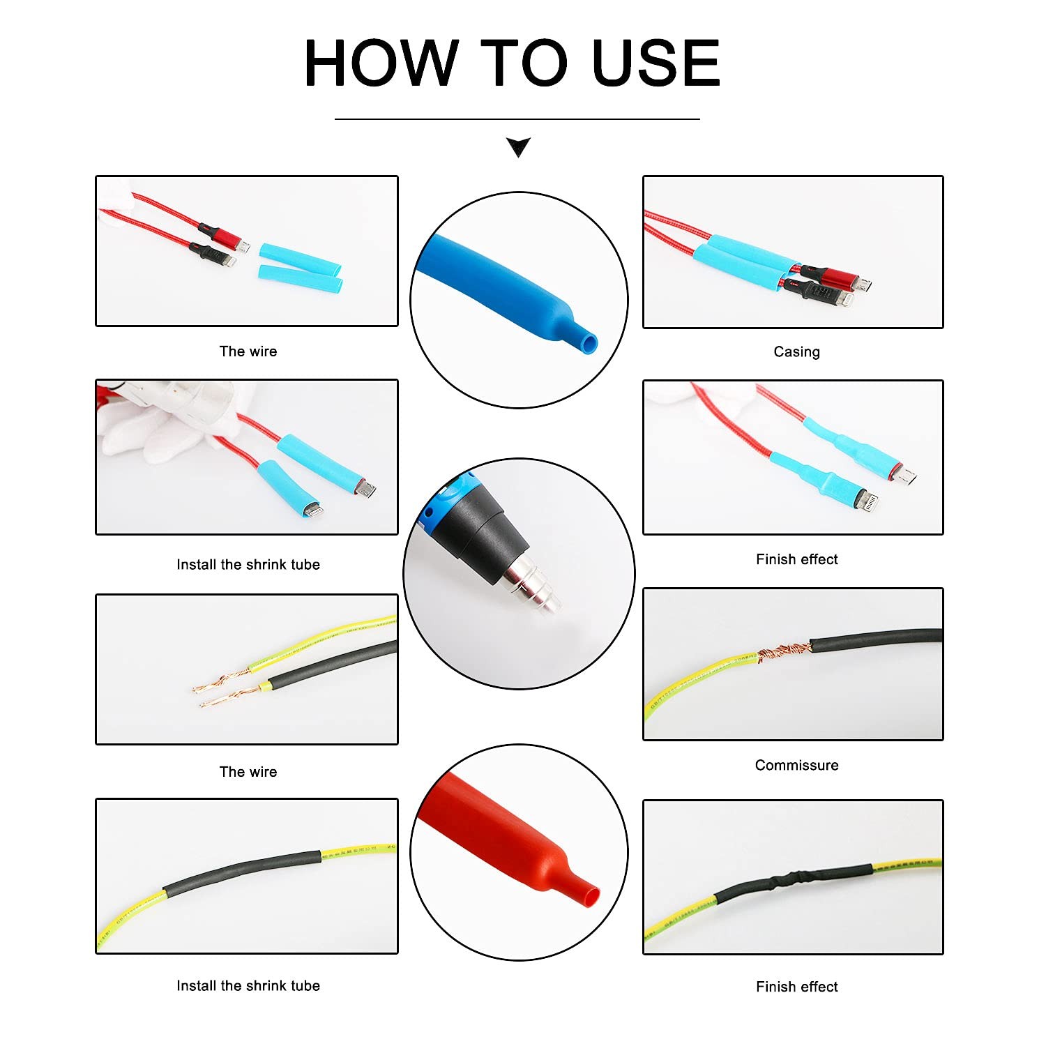 Aoje-Link 45mm ID Black Heat Shrink Tubing Shrinkable x 5M(Ф*L),