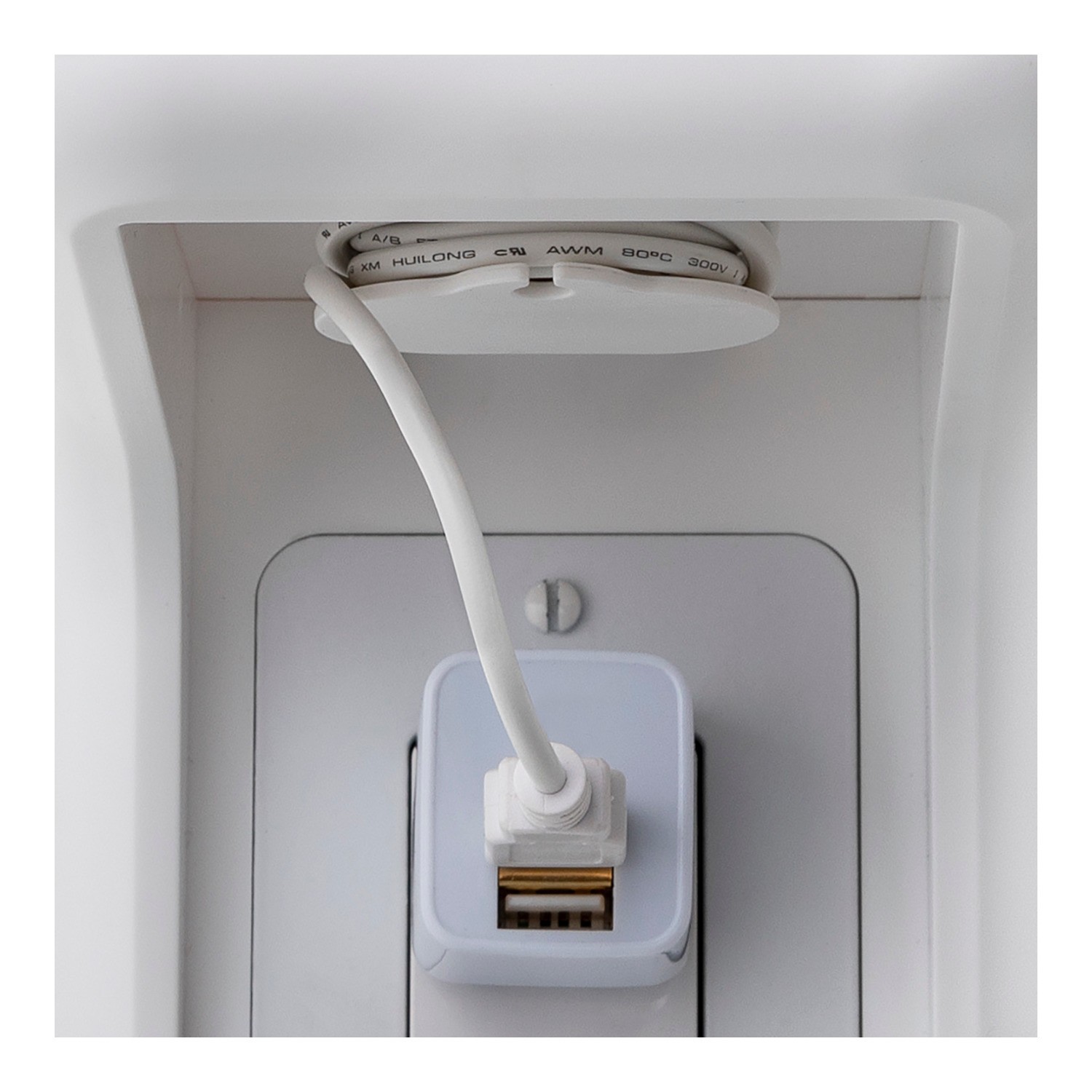 Knox Gear Multipurpose Outlet Wall Shelf Built-in Cable Management (White)