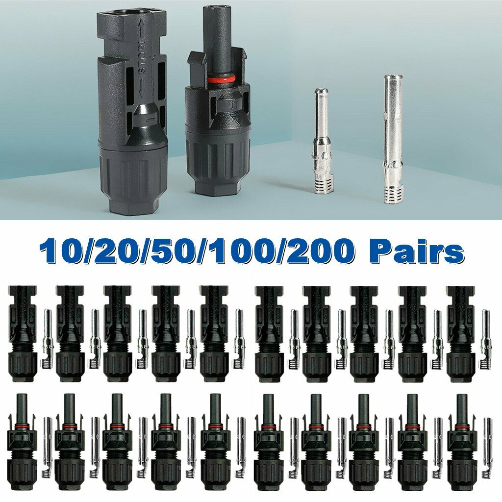 10/20/50/100/200 Pairs Male Female Wire Cable Connector Set Solar Panel