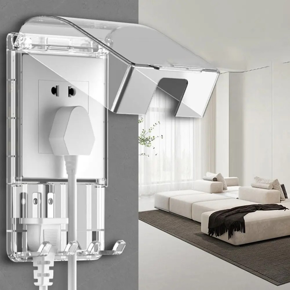 Waterproof Socket Protector with Hook for 86 Type For Bathroom Kitchen Use
