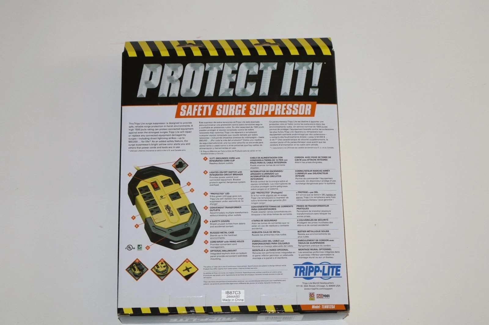 NEW Tripp Lite TLM812SA 8 Outlets Protect It! Industrial Safety Surge Protector