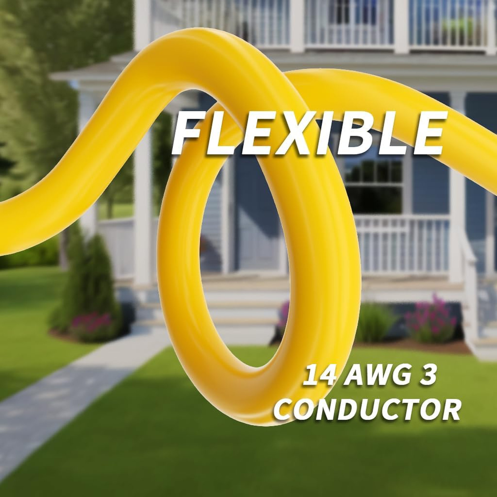 200 ft Extension Cord 14 Gauge Yellow Waterproof with Lighted Indicator Outdoor