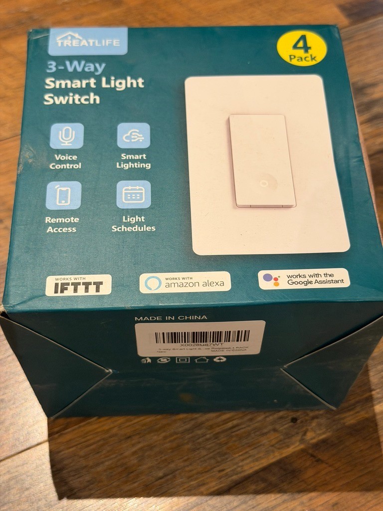 Treatlife Smart WiFi Light Switch 4‑Pack 3-Way Works w/ Alexa Google Assistant