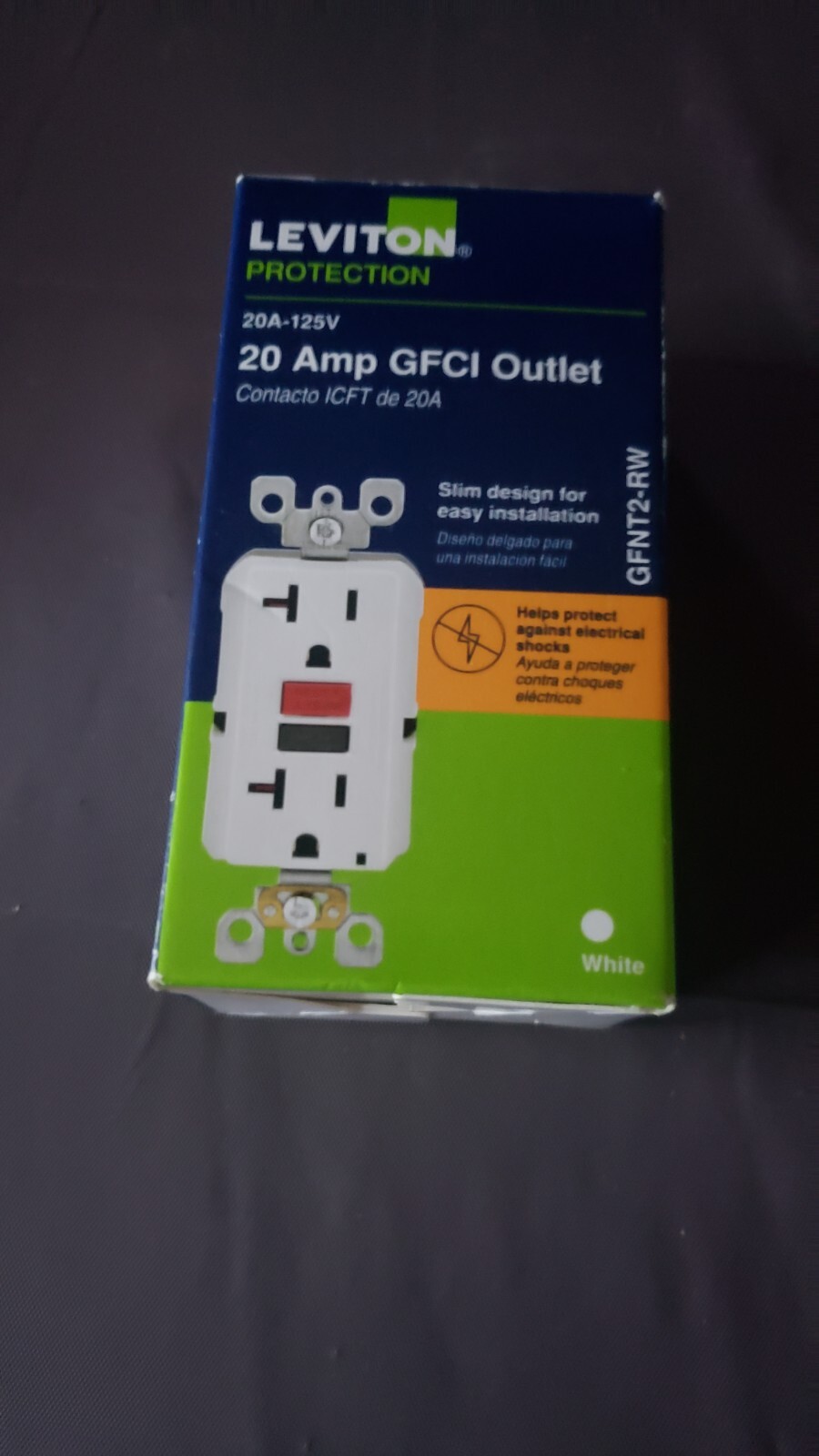 LEVITON PROTECTION GFNT2-RW 20 AMP GFCI OUTLET 20A-125V WHITE NEW