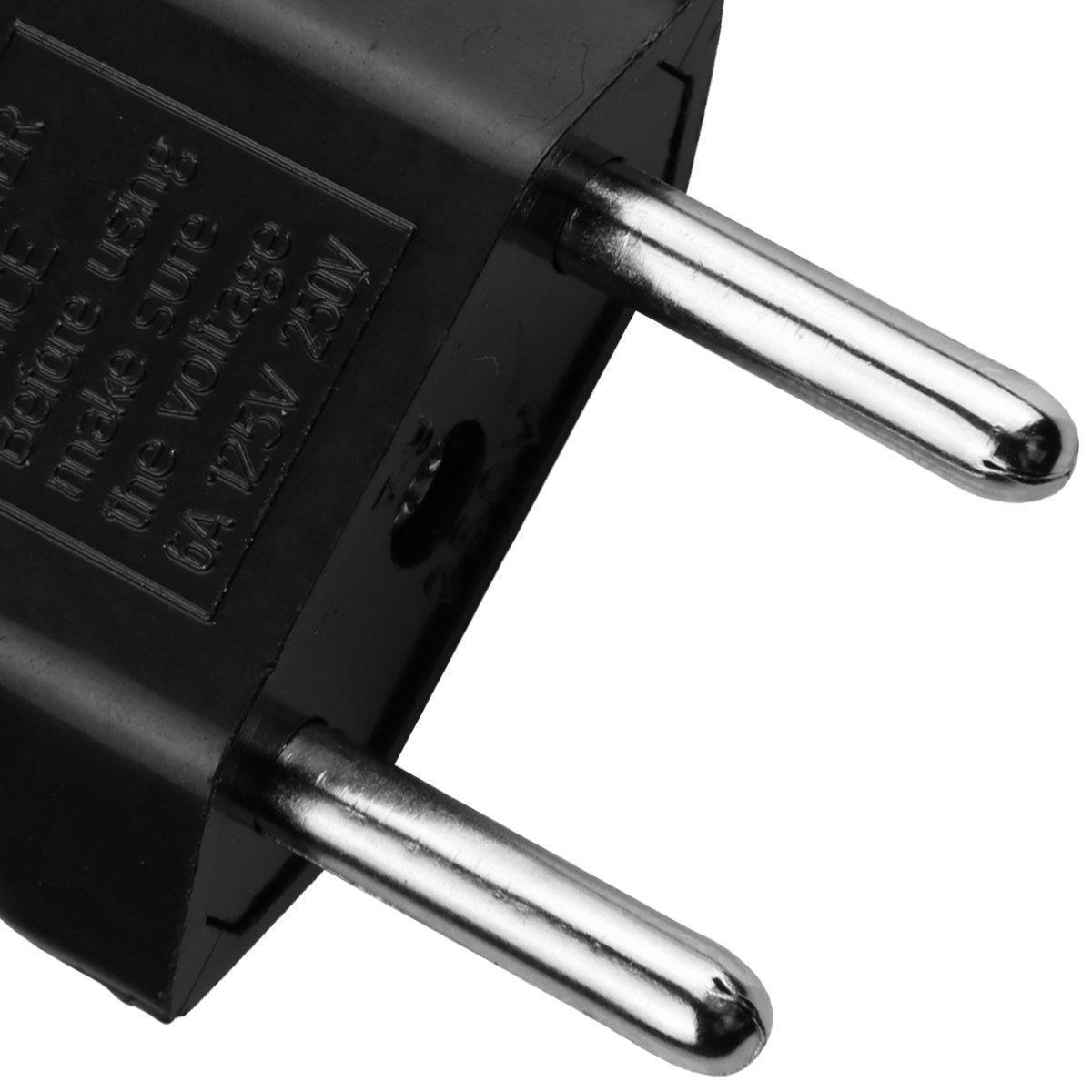 New 5Pcs US/USA to European Euro EU Travel Charger Adapter Plug Outlet Converter