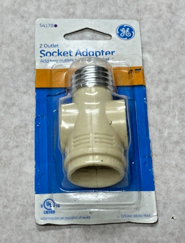 NEW GE 2 Outlet Socket Adapter #54178 FREE SHIPPING