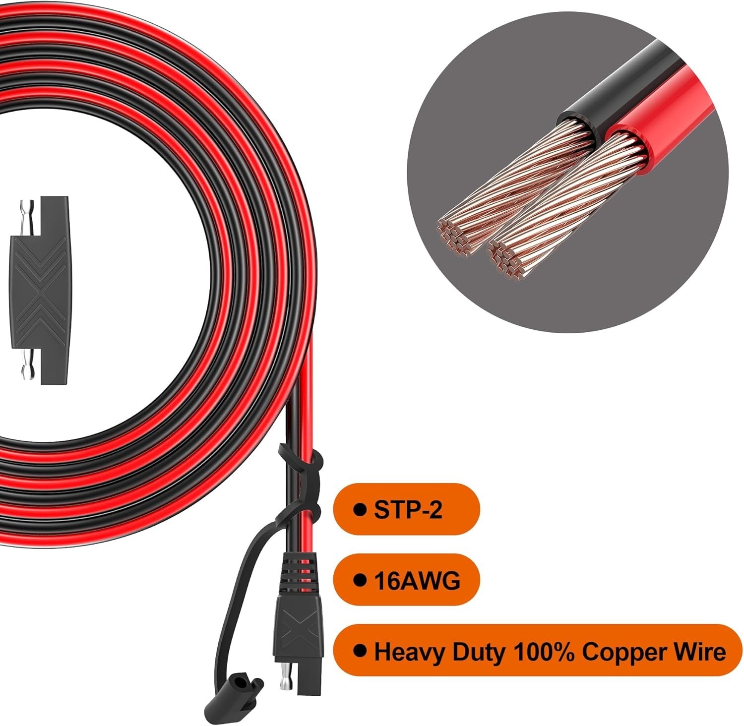 15ft SAE Connector, Solar Panel Extension Cable, Quick Disconnect Wire for Au…