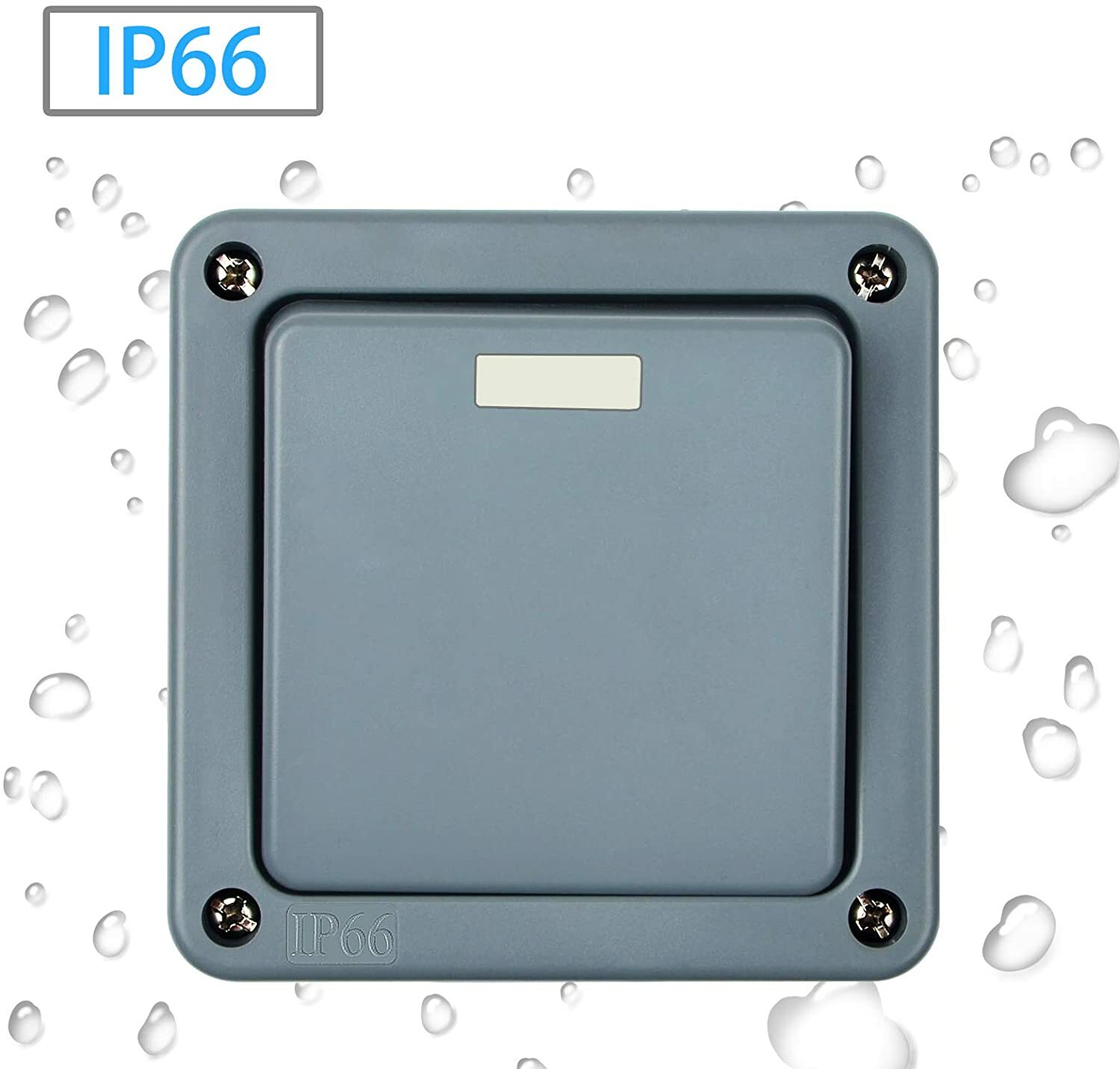 IP66 Waterproof Light Switch Single 2-Gang 10A Dustproof Weatherproof Outdoor US