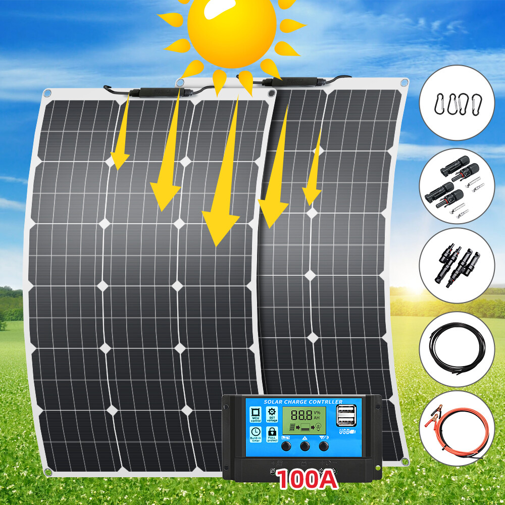 600W 300Watt 12V Solar Panel Monocrystalline Flexible for Marine RV Boat Camping