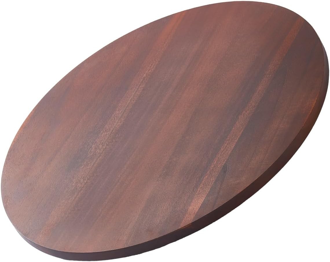 VEVOR 24 in Wood Lazy Susan Turntable, 360° Rotation Round Clear Tabletop…