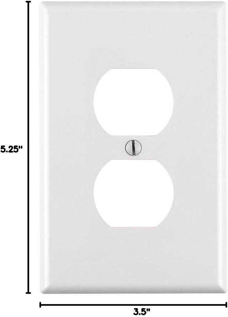 Direct Size, White PJ8-WM 1-Gang Duplex Receptacle Wallplate, Midway, Thermop…