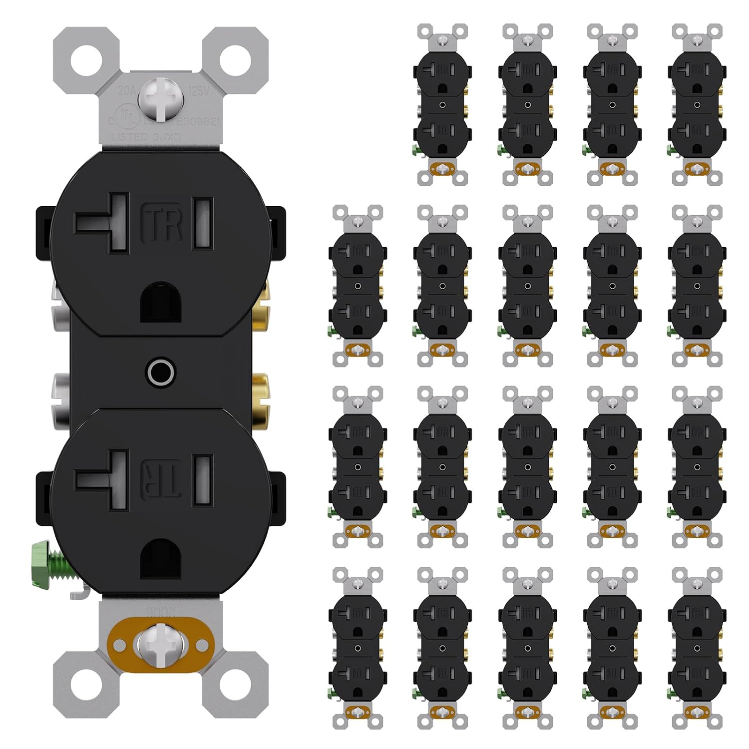 20 Amps Outlets Duplex Electrical Receptacle Outlets,Tamper Resistant,Heavy-Duty