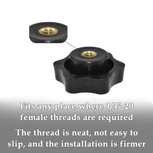 4 Pcs 1/4″-20 Inch Black Nylon Screw-On Type Thru Threaded Perforate 38#1/4