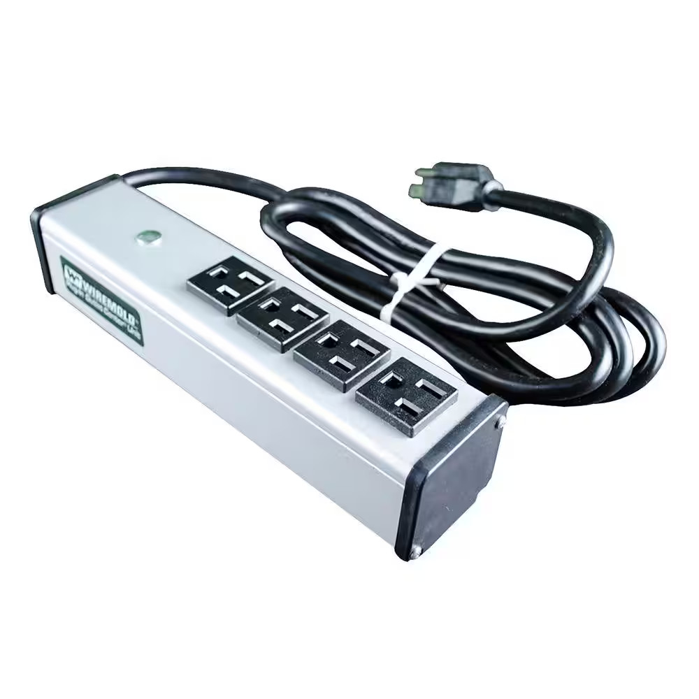 Wiremold 4-Outlet 15 Amp Compact Power Strip with 6 Ft. Cord