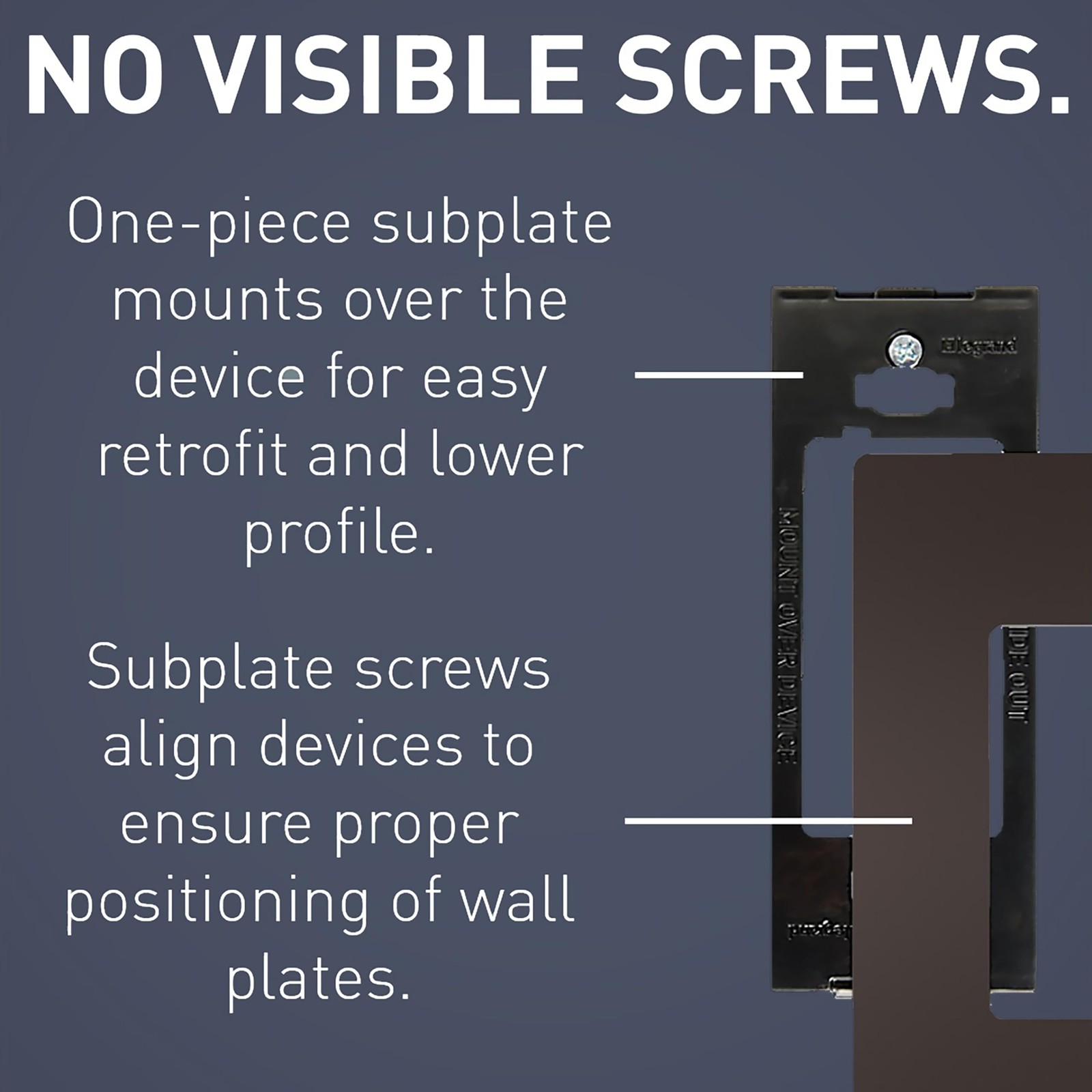 Dark Bronze Low Profile Wall Plate Modern Design Scratch Resistant 1 Pack