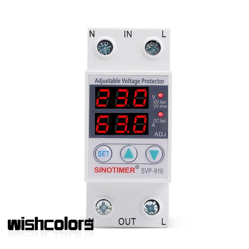 SVP-916 63A Over Voltage Protection Limit Current Adjustable Voltage Protector