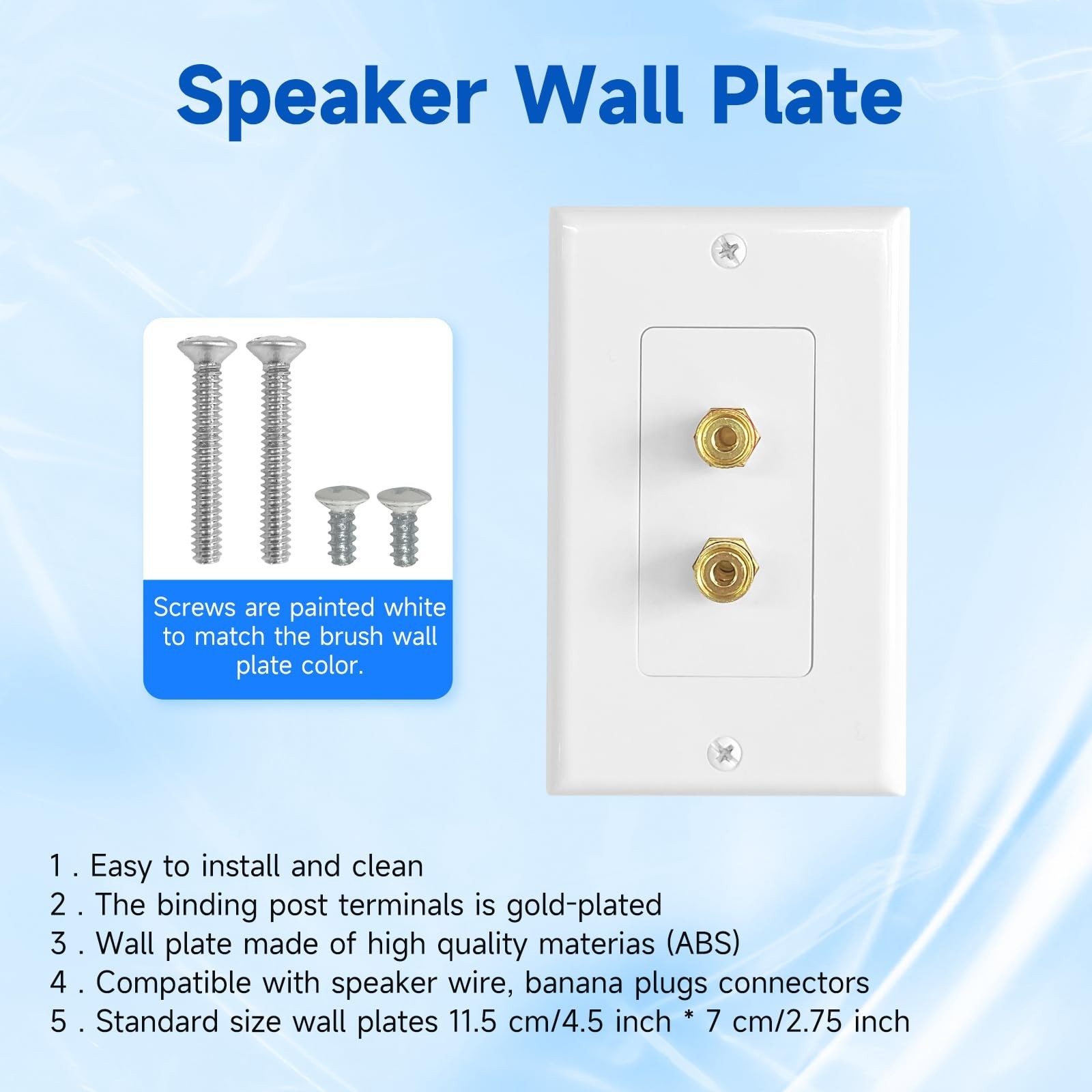 4 Pack Speaker Wall Plate with Low Voltage Mounting Bracket for Banana Plug 1…