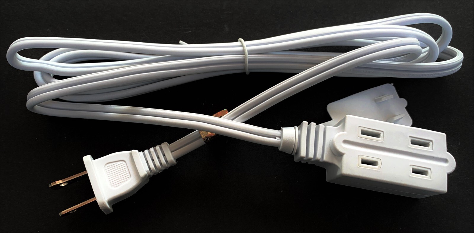4ft White Electrical Extension Cord Power Wire 2 Prong 3-Way Electric Adapter