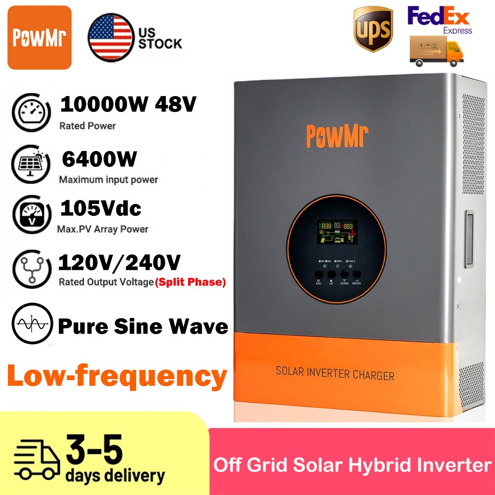 10KW 48V Solar Inverter Hybrid 120V 240V Split Phase 120A MPPT Controller 30KW