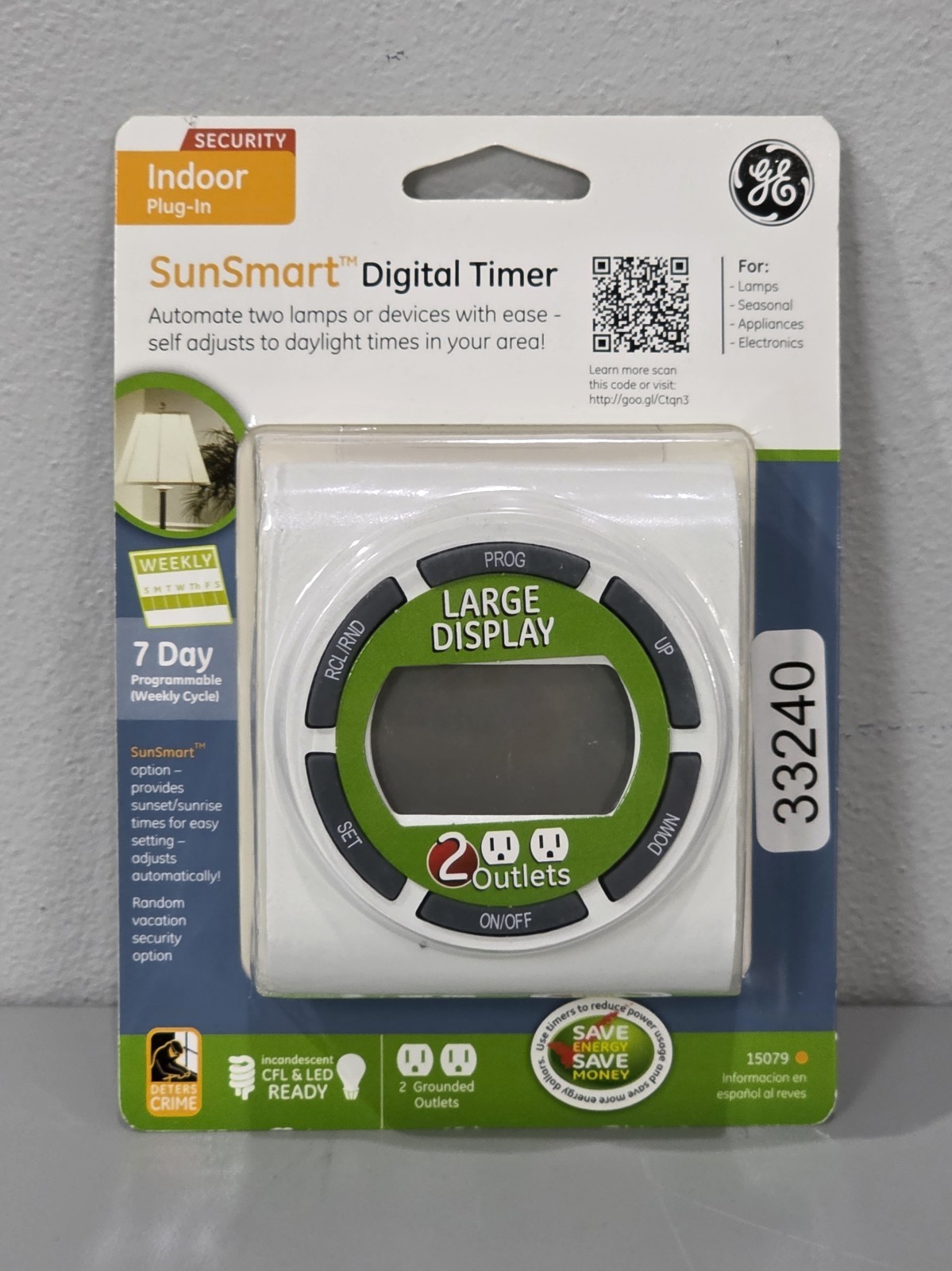 GE General Electric SunSmart Digital Timer BRAND NEW Indoor Plug In Energy Saver