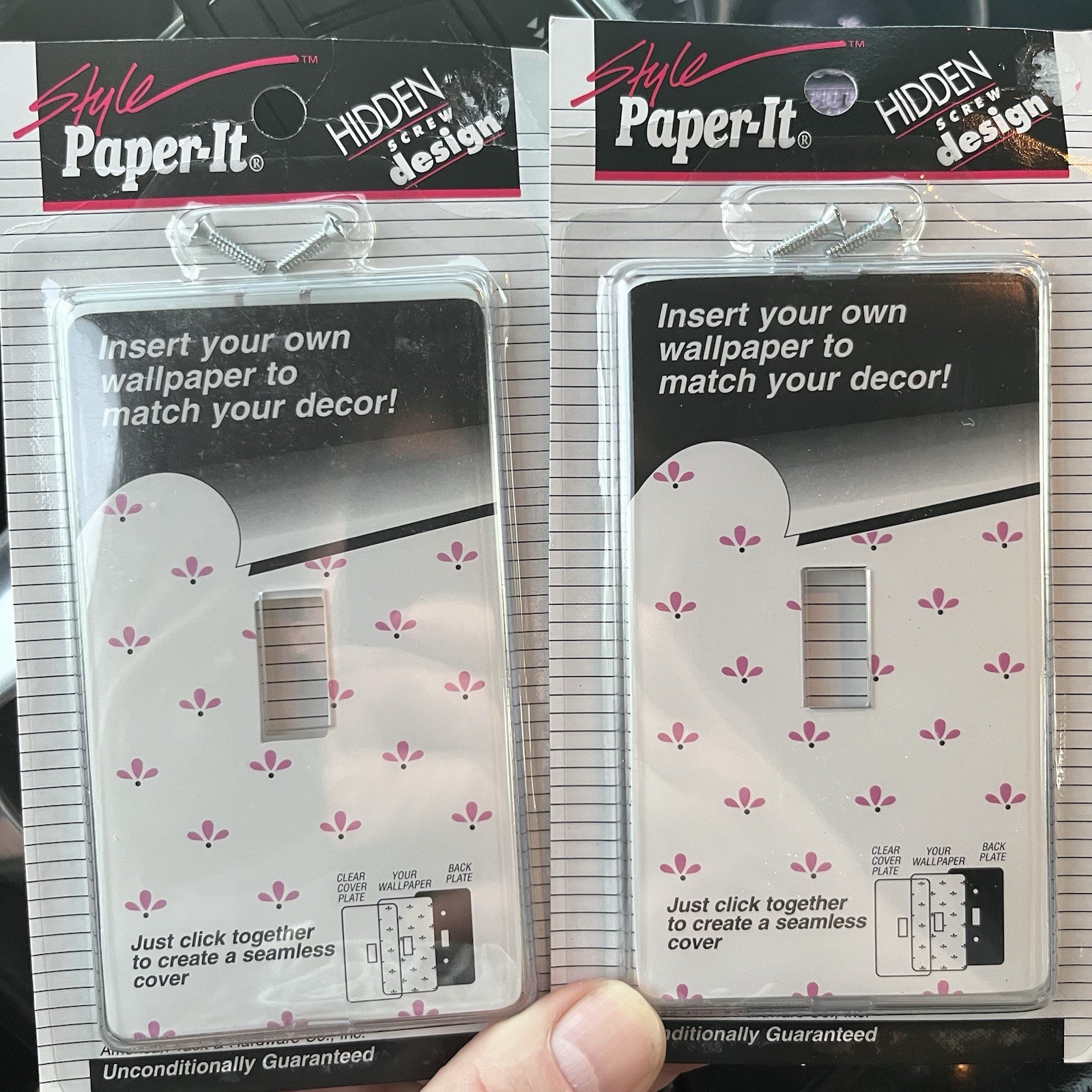 Style Paper-It Wallplate NEW Match Your Own Decor New NOS NIB 2 Pack 1998