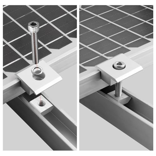 10pcs Solar Panels Centre Clamps, Aluminium T-Shaped Mid Clamps 35mm( 1.38″)