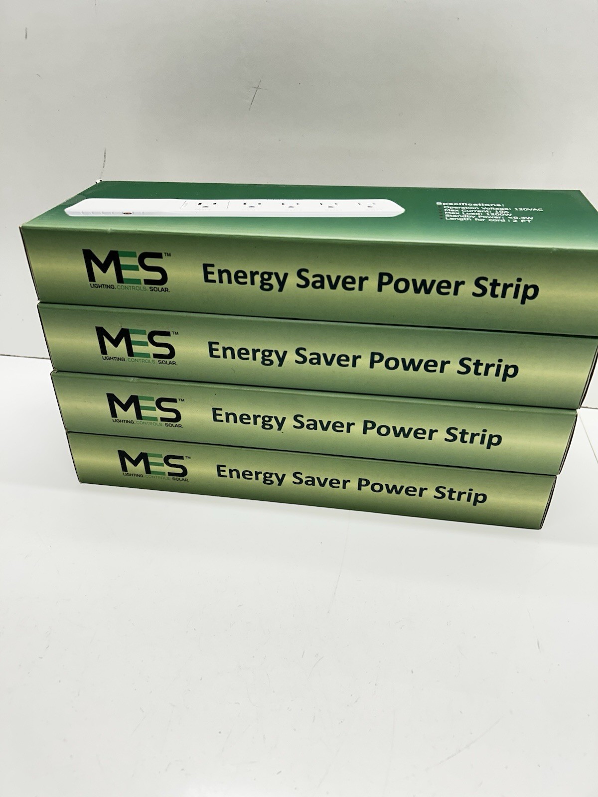New Lot Of 4 Energy Saver Electrical Power Strips 5 Outlet Length Of Cord 2 Feet