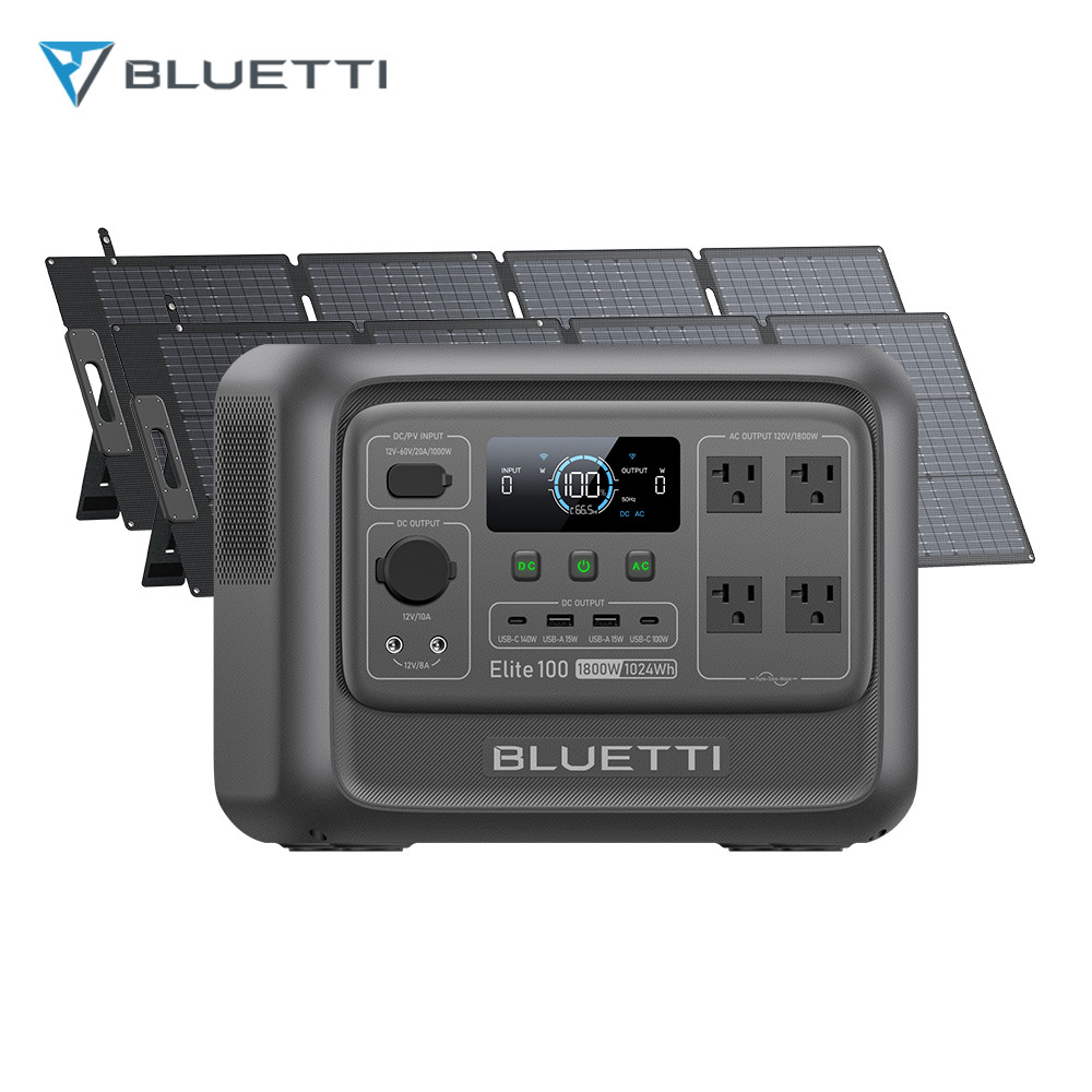 BLUETTI Elite 100 V2 1024Wh Power Station+2*200W Solar Panel Kit for Outdoor