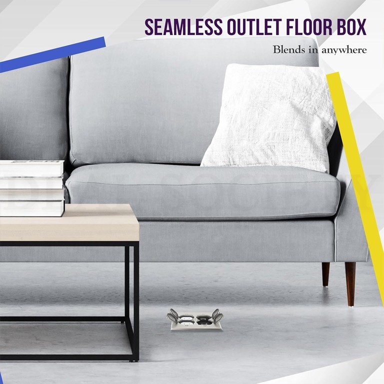 Enerlites 975549-S-D Nickel Plated Brass 2-Gang Floor Box Flip Open Assembly