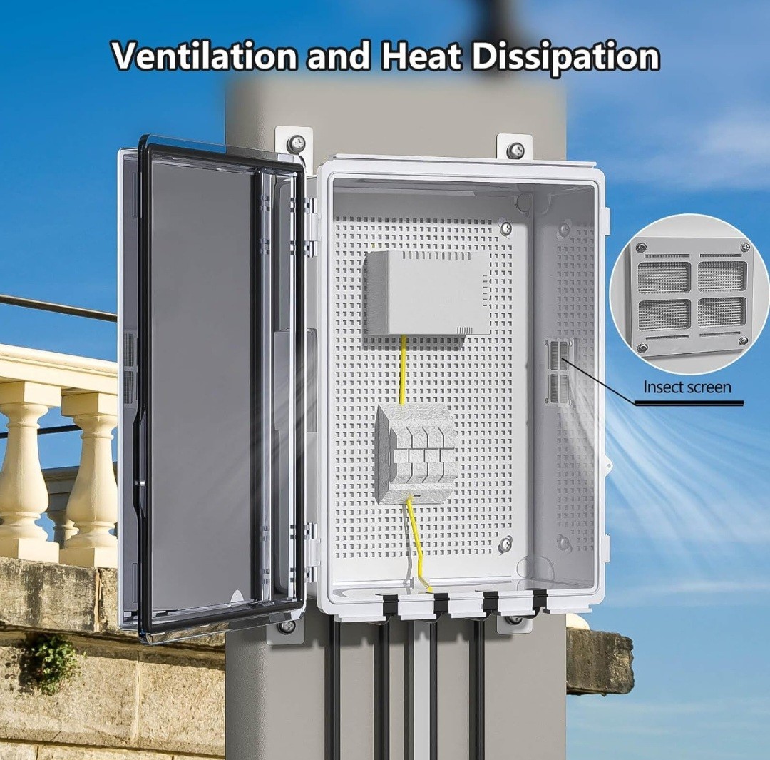 ABS Electrical Junction Box Cable Grommets Indoor/Outdoor Waterproof Enclosure