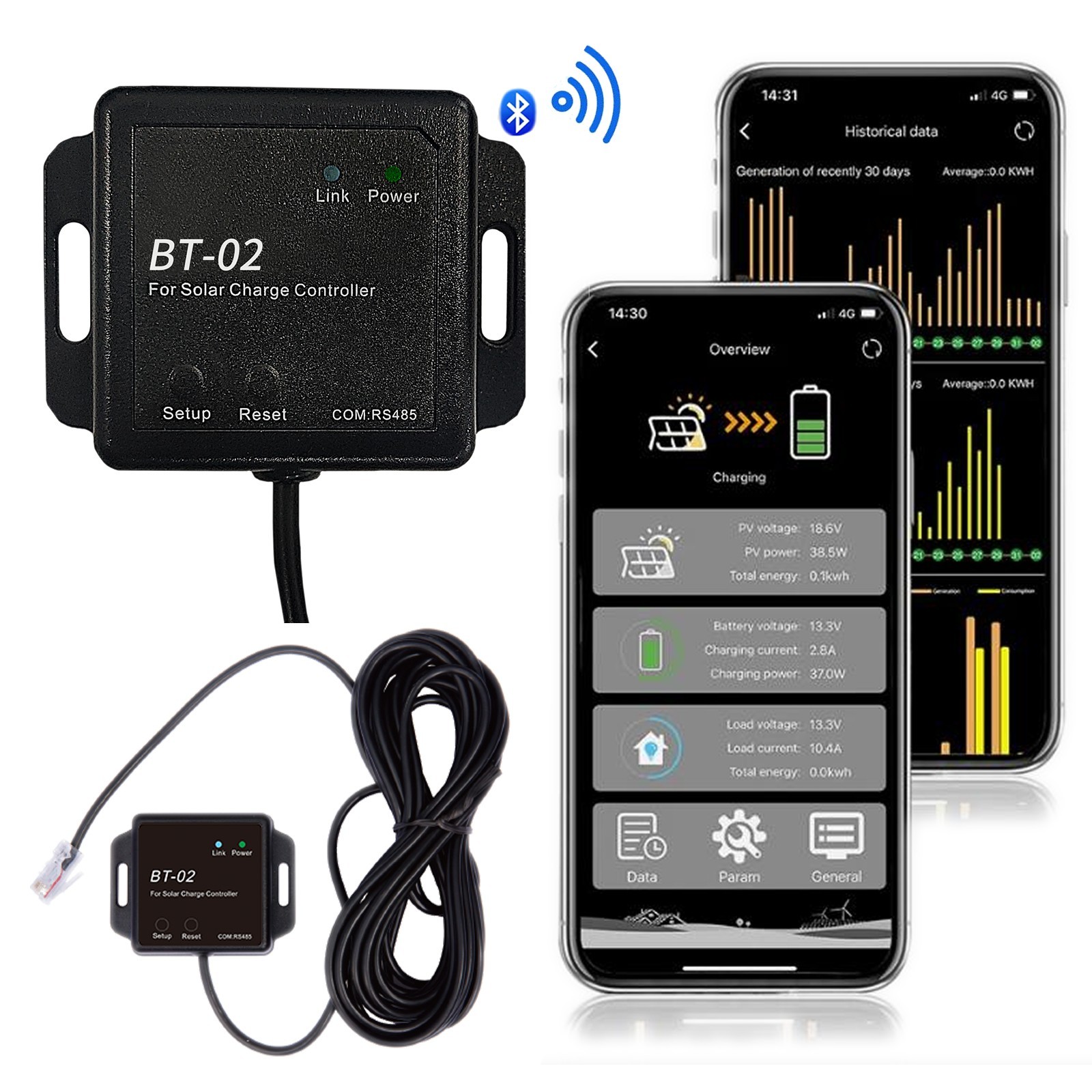 BT-2 Bluetooth Module RJ45 Communication Port RS485 Wirelessly Monitor NEW