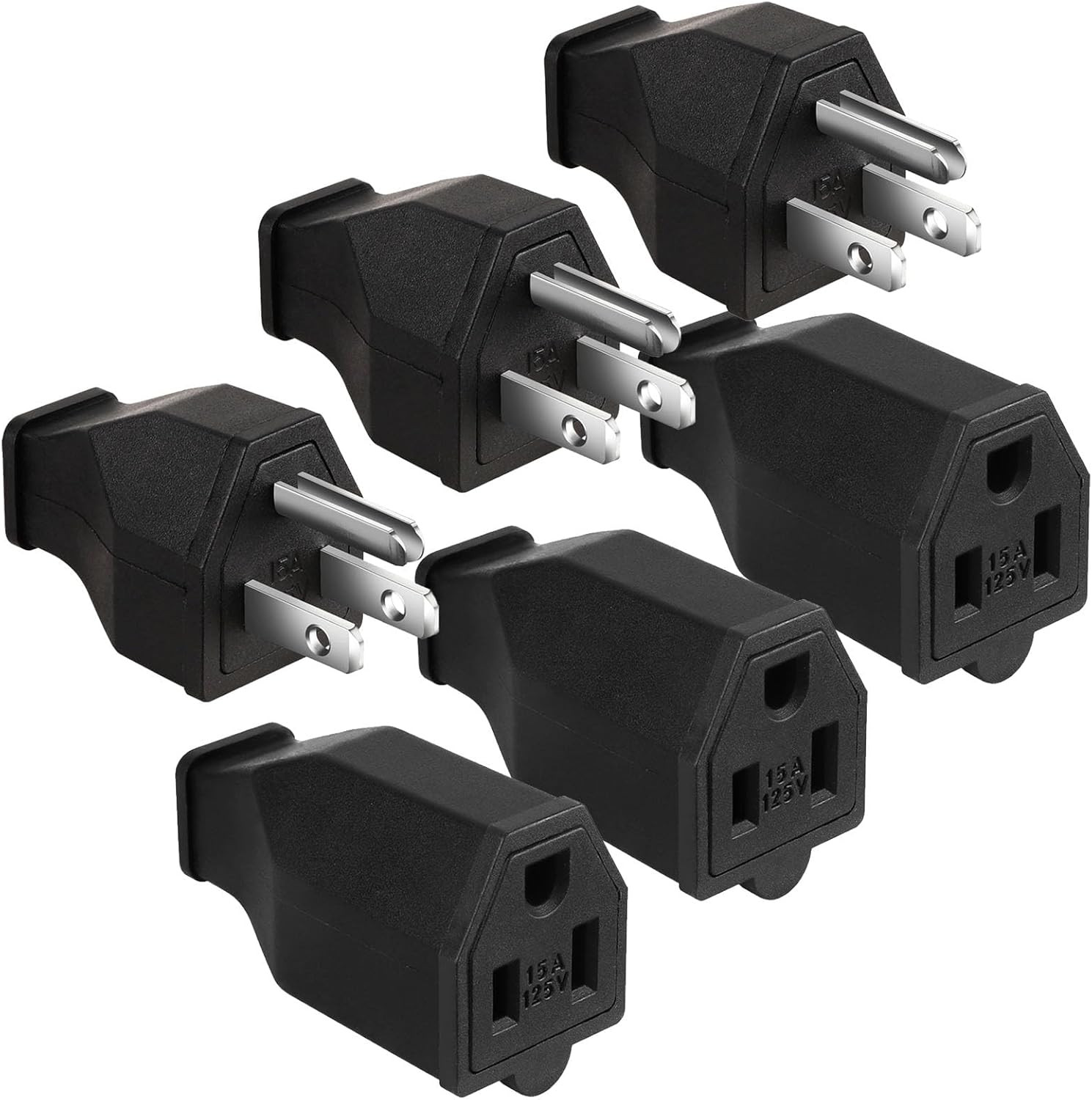 2-Pole, 3 Wire Grounding Plug Male Extension Cord Straight Blade Plug