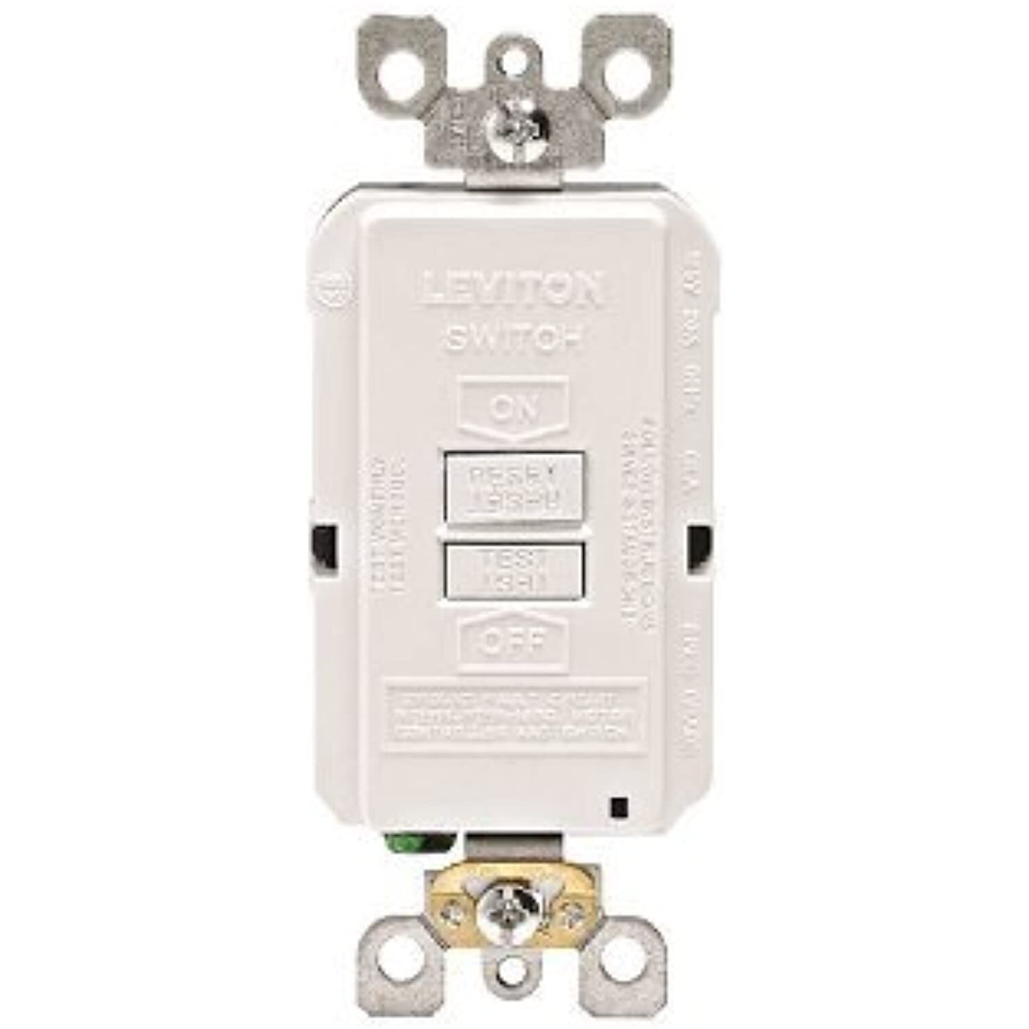 Leviton GFNL1-W 20 Amp White GFCI Receptacle, White