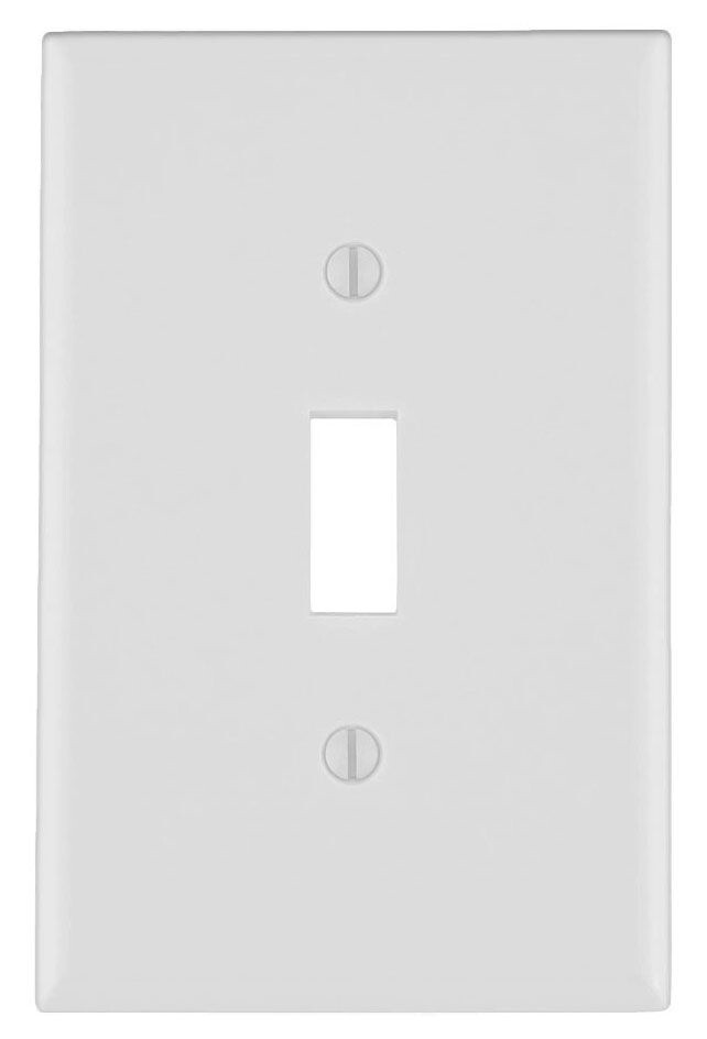 Leviton 88001, Standard, 1-Gang, White, 1-Toggle Switch, Wallplate, 1pc