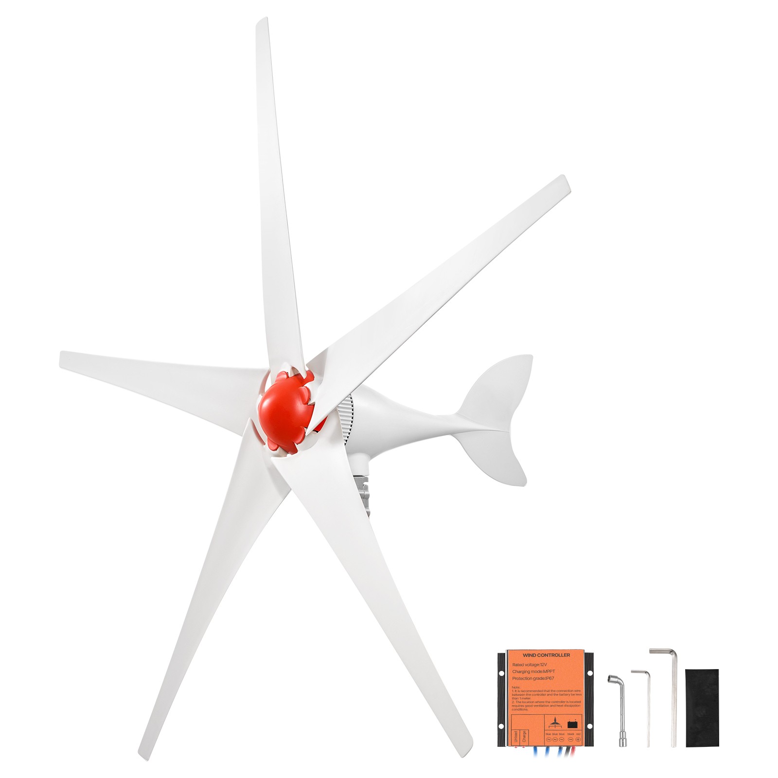 VEVOR 800W 12V Wind Turbine Generator 5-Blade Wind Turbine Kit & MPPT Controller